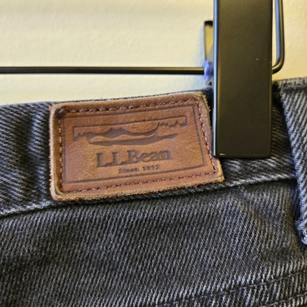 LL Bean Classic Fit Jeans Women's‎ 28 Black Faded Denim Patch Vintage - Picture 7 of 12